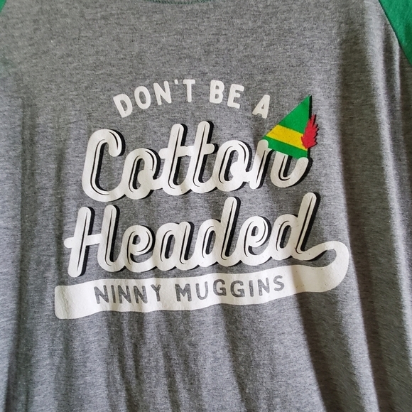 ELF Jerseys baseball tshirt. Sz large.  "Don't be a cotton headed ninny muggins" - Picture 1 of 6